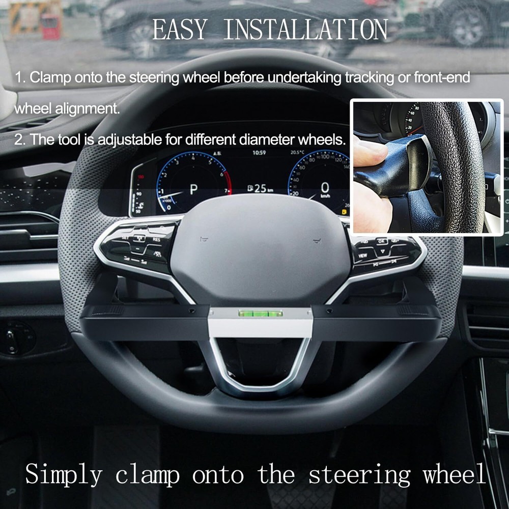 Steering Wheel Level Alignment Tool for Most Steering Wheel, Spring-Loaded Steer
