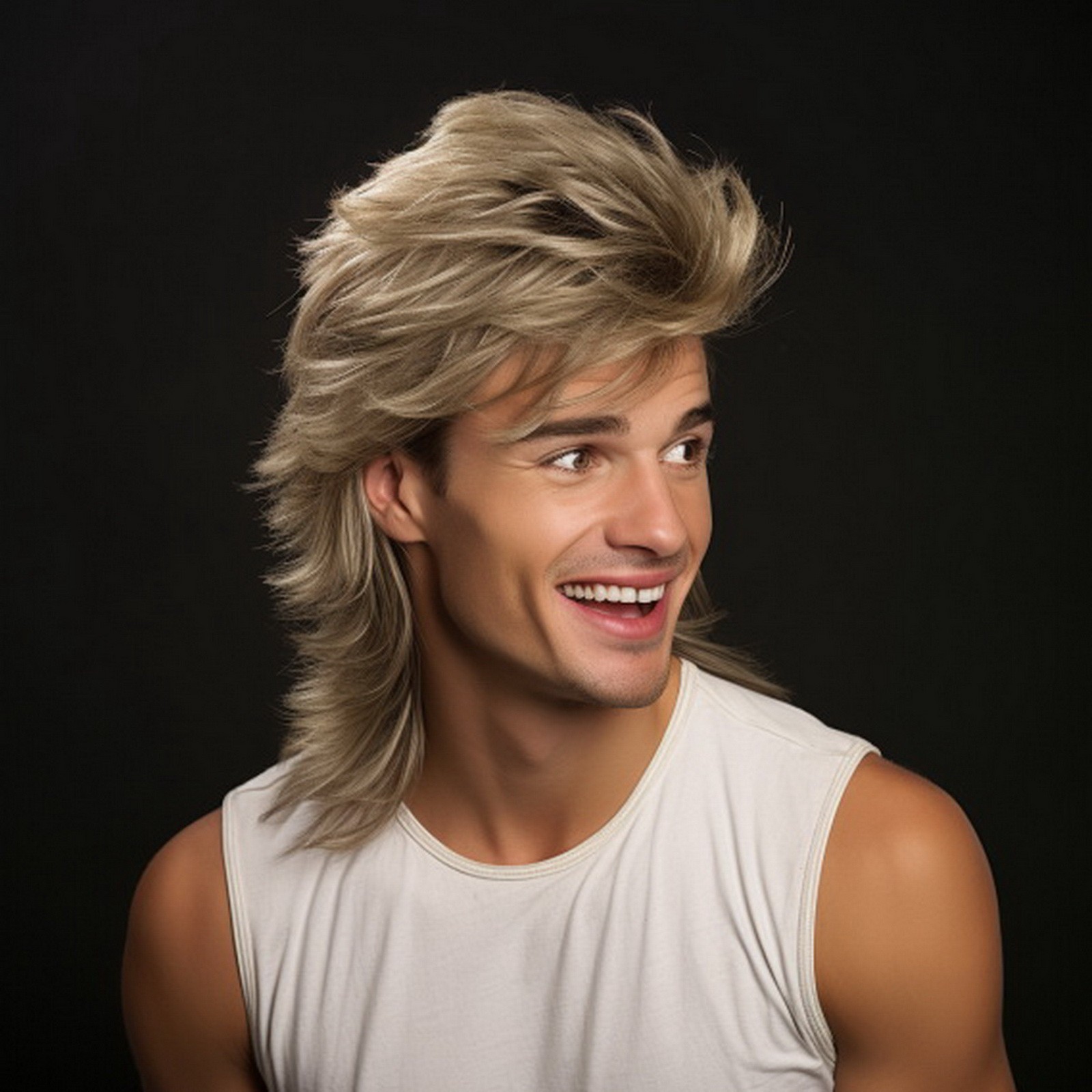Jason Brown Mullet Wig 80's Costume Wigs for Men