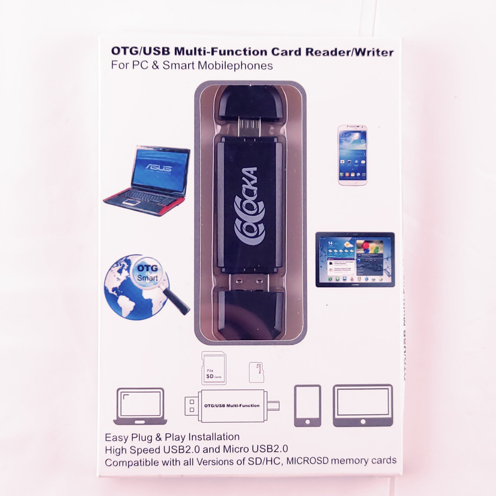 2 OTG/USB Multi-Function Card Reader/Writer PCs Mobile Smartphone New Open Box