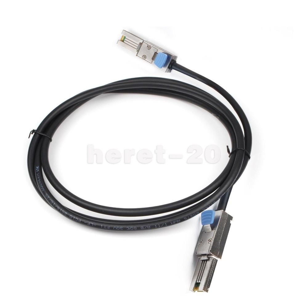 Mini-SAS SFF-8088 to SFF-8088 Molex 2 Meter External HD Disk Cable Black