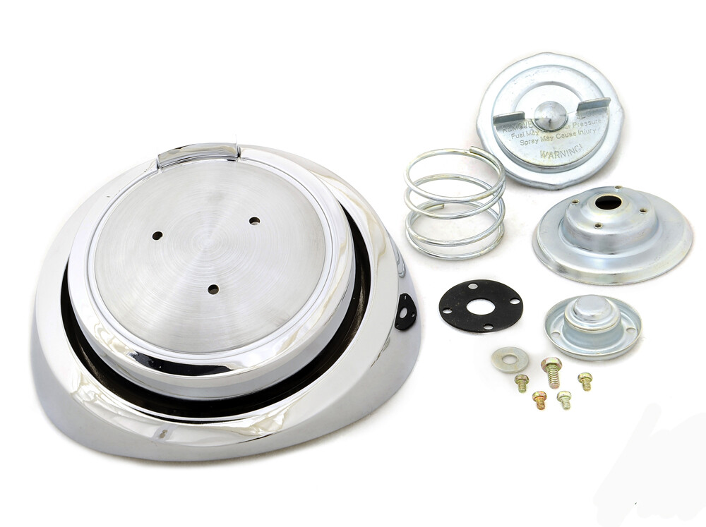 NEW! 1967 Ford Mustang Gas Cap Pop Open Style Chrome with Pony Emblem Free Ship