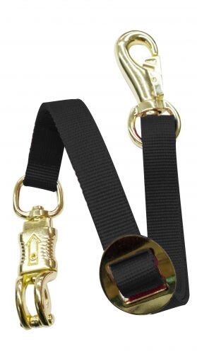 TRAILER TIE 1" x 24" Fully Adjustable Flat Nylon with Quick Release Brass Panic