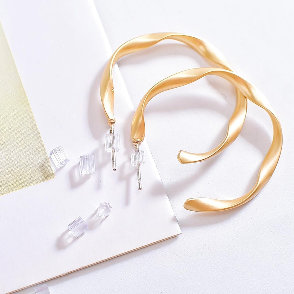 200PCS Hypoallergenic Silicone Earring Backs - Soft Clear Stoppers for Security