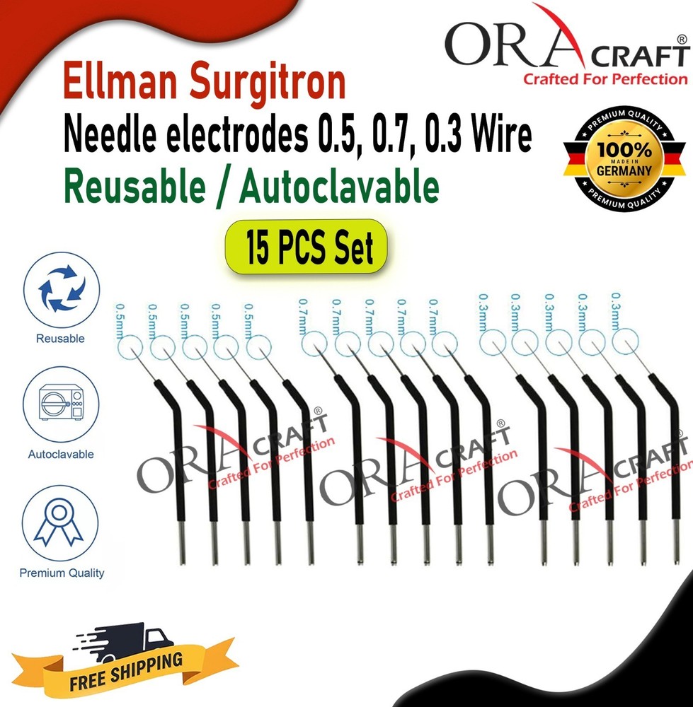 Ellman Surgitron Needle electrode Wire Reusable Autoclavable 15 Pcs Set CE