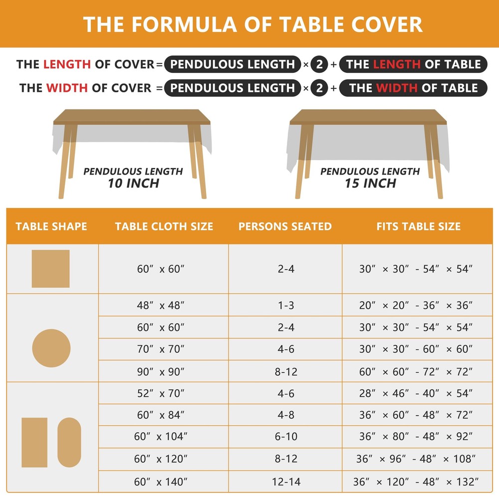 Fall Tablecloth 60x84 Inch Rectangle, 60'' x 84'' Rectangular, Multi Color