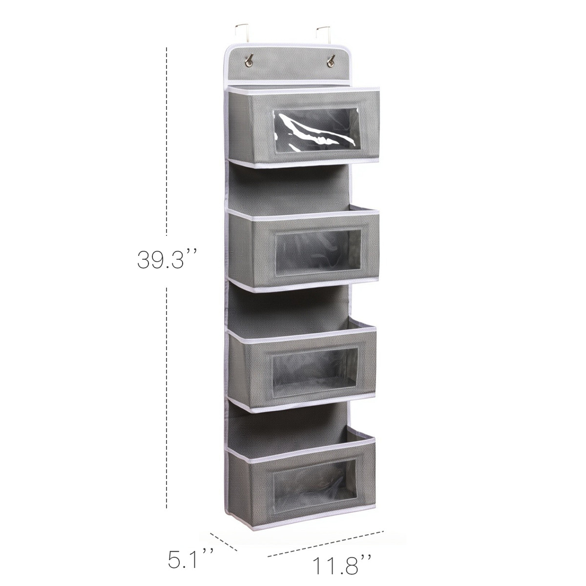 4 Tier Over Door Hanging Organizer with Clear Pockets – Heavy Duty Storage Bag