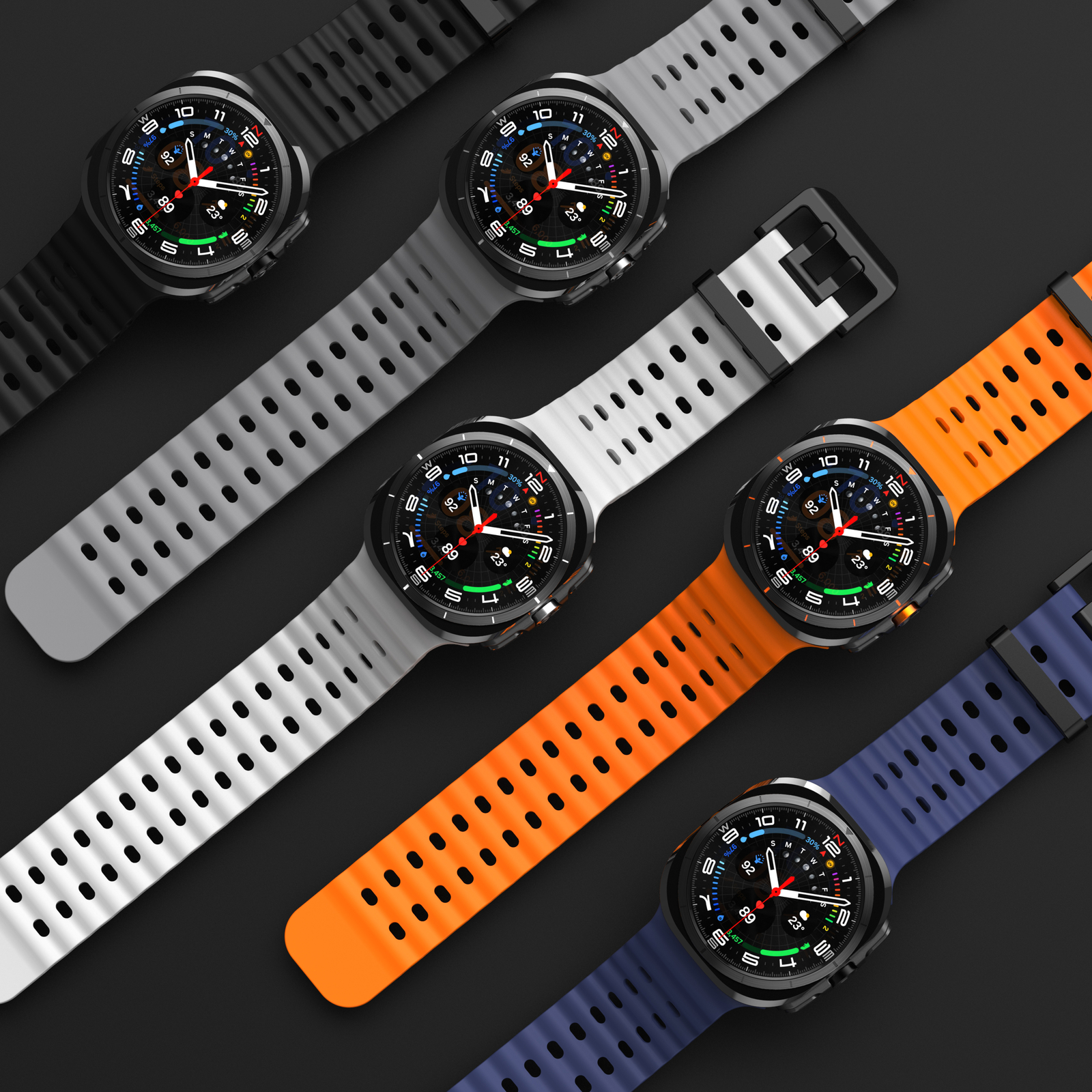 NEW Sport Soft Silicone Band for Samsung Galaxy Watch 7 Ultra 47mm NO Gaps Strap