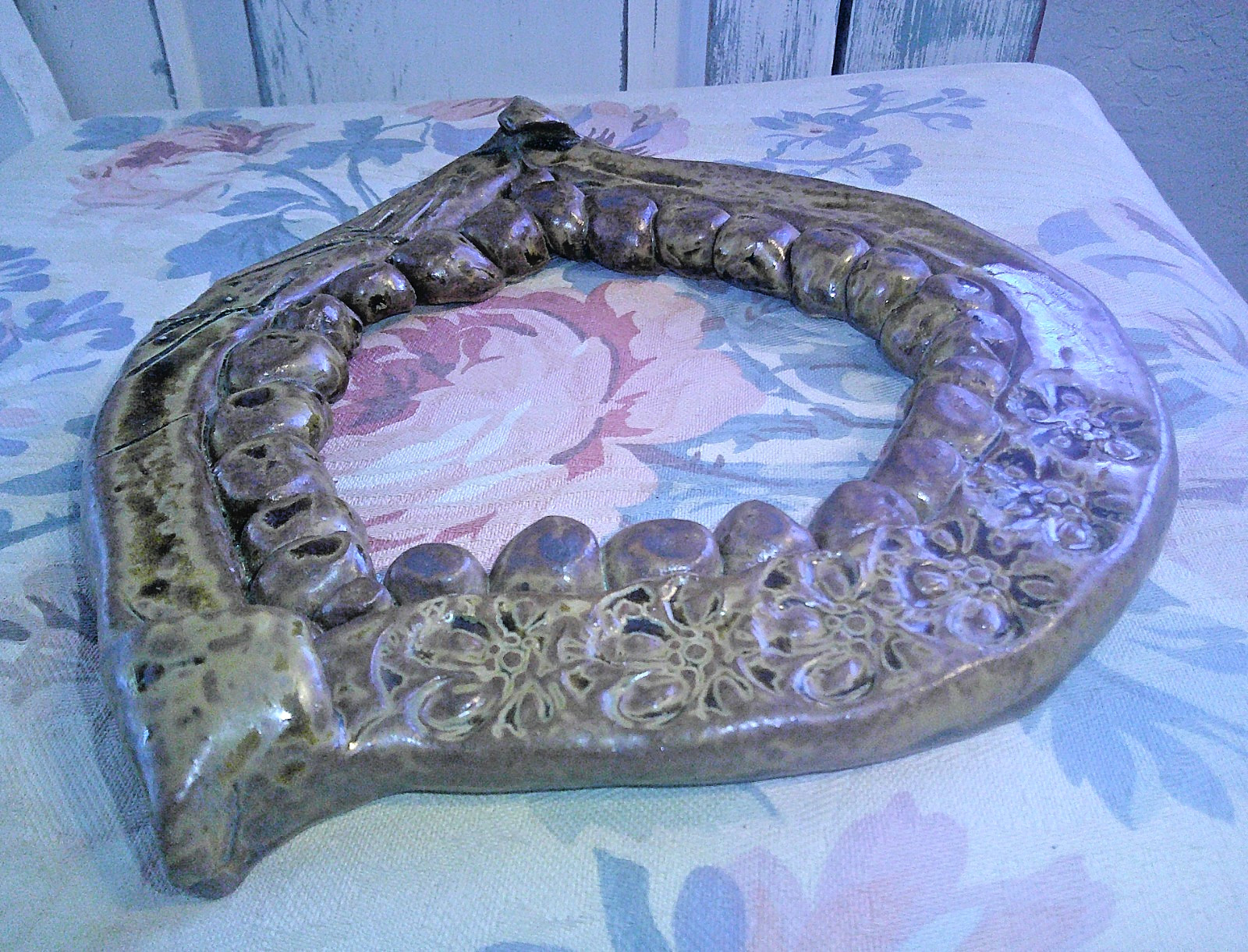 John Glick Plum Tree Pottery Mid Century Modern Hanging Wall Mirror