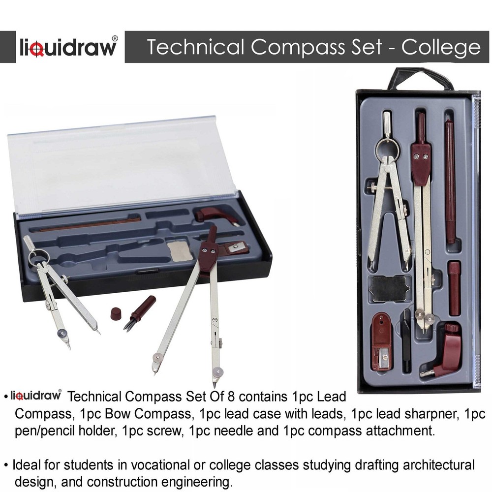 Liquidraw Technical Drawing Professional Set - 8 Piece | Includes Metal...