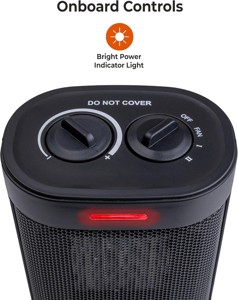 Versatile Ceramic Space Heater with Tip-Over Protection - Adjustable & Portable