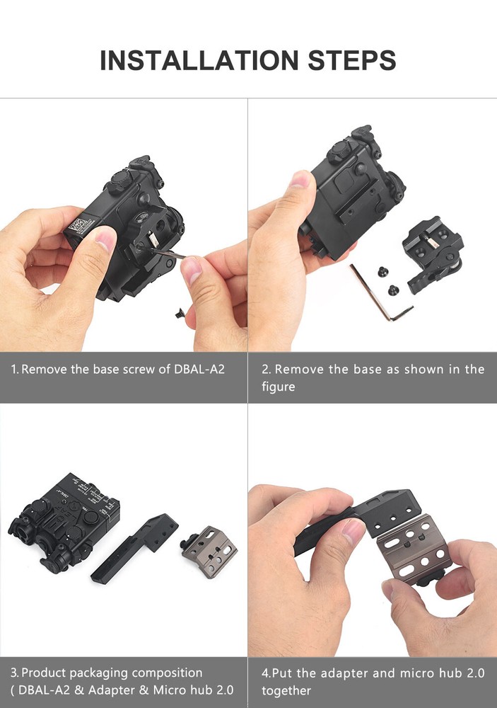 WADSN Tactical Picatinny Offset Mount Base Left / Right Side Flashlight Mount