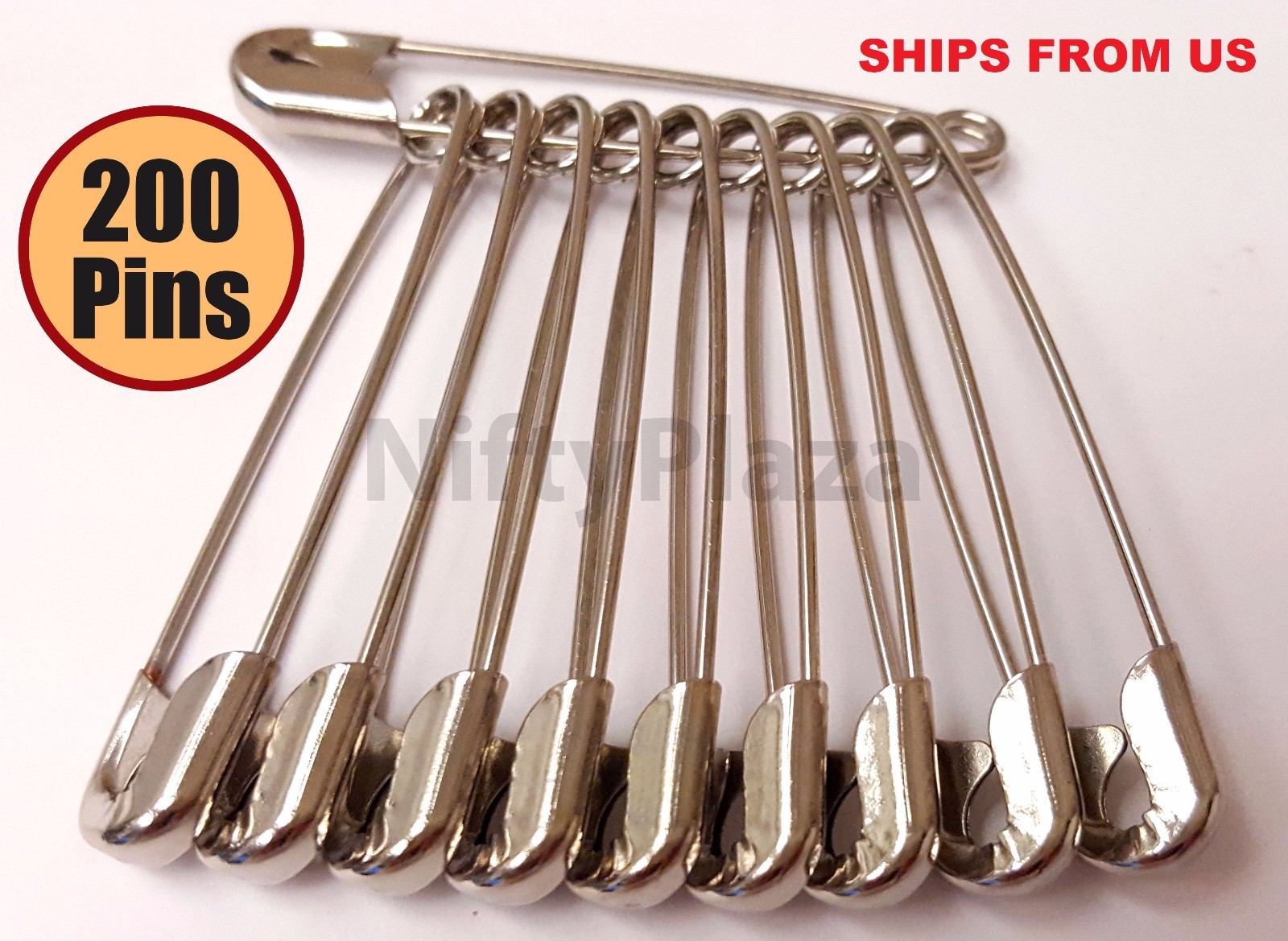 NiftyPlaza 200 Extra Large Safety Pins, Size 2 Inch, Quilters Crafting Diapers