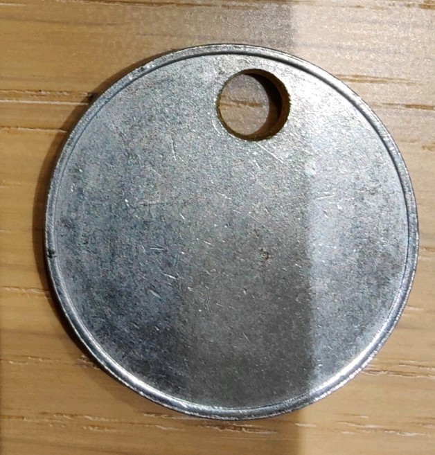 Woolley Colliery Pit Check Tally Token marked Woolley Colliery 2674