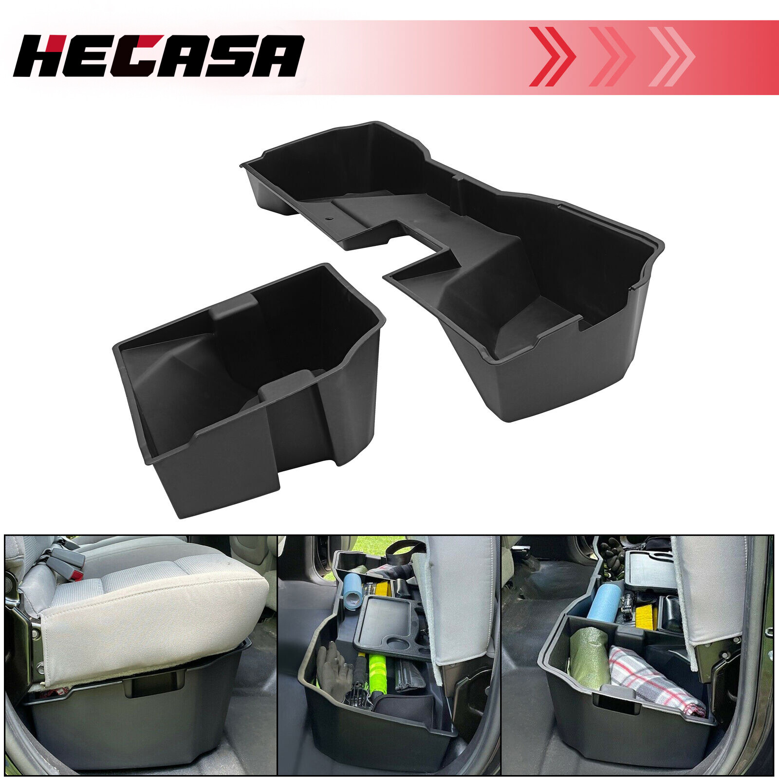 Underseat Storage Box for 2014-18 Silverado GMC Sierra 1500 Extended Double Cab