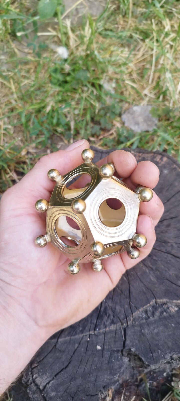 Handmade bronze Roman dodecahedron