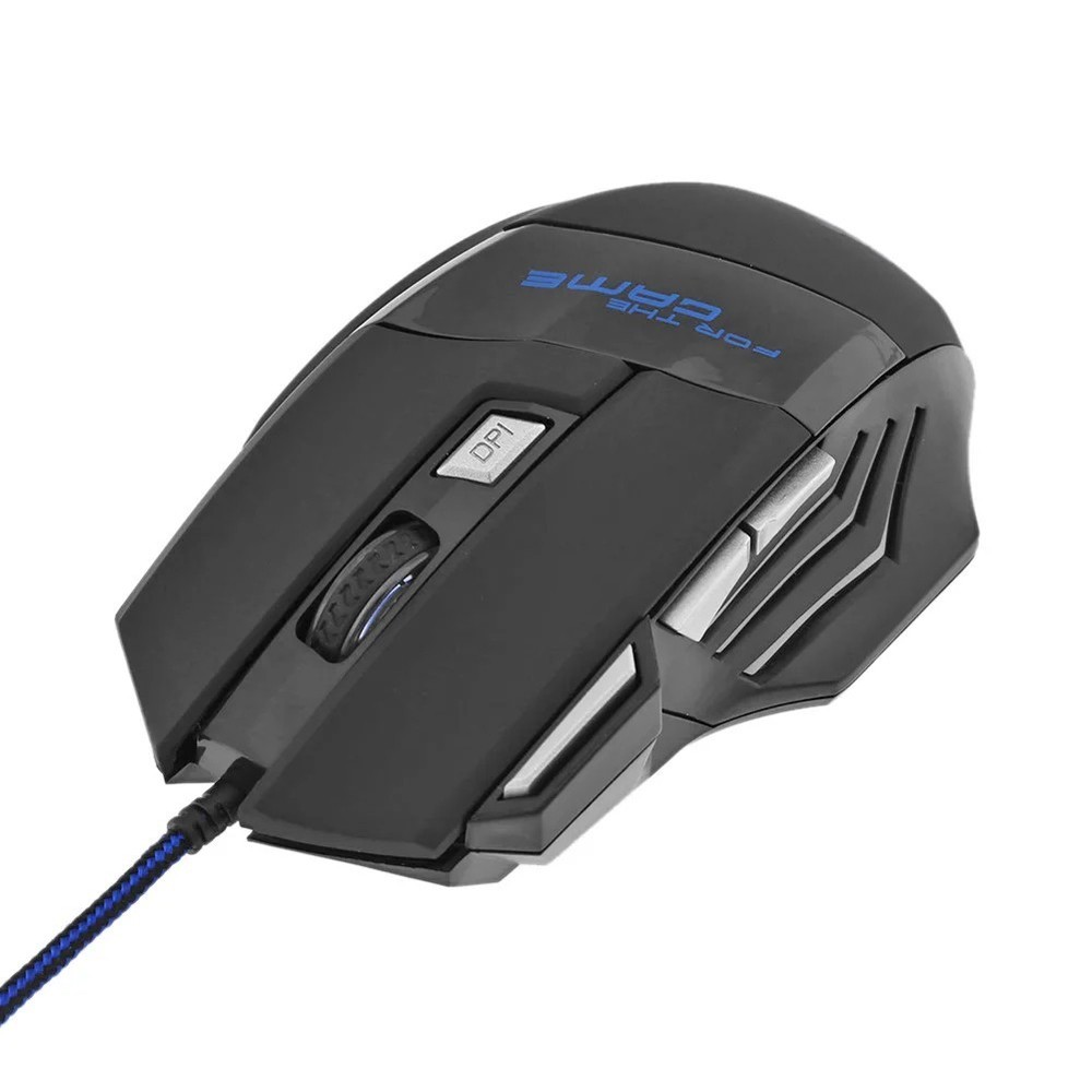Gaming Mouse 7 Button USB Wired LED Breathing Fire Button 5500 DPI Laptop PC