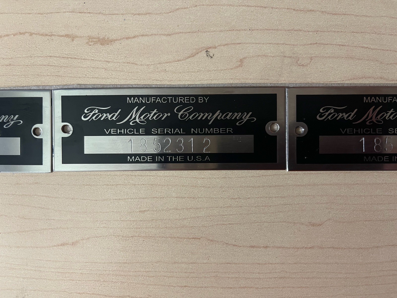 FORD SERIAL NUMBER DATA PLATE MODEL A/B TAG CAR OR TRUCK STAMPED w/ INFORMATION