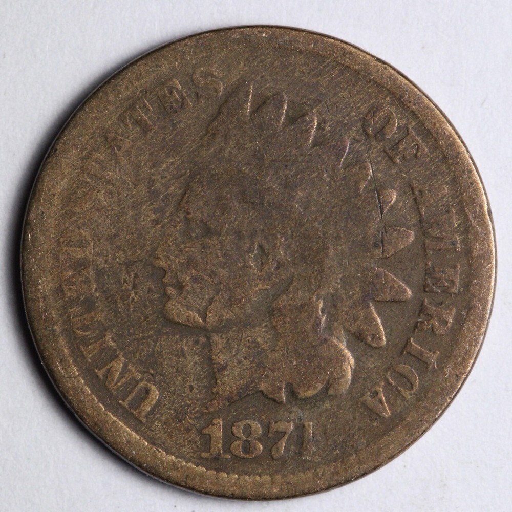 1874 Indian Head Cent Penny GOOD+ E138 AGM