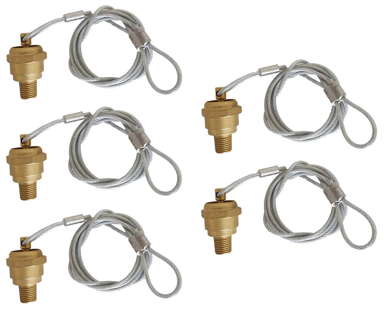 Set of 5 4 ft. Drain Valve Pull Type for Peterbilt Freightliner Kenworth