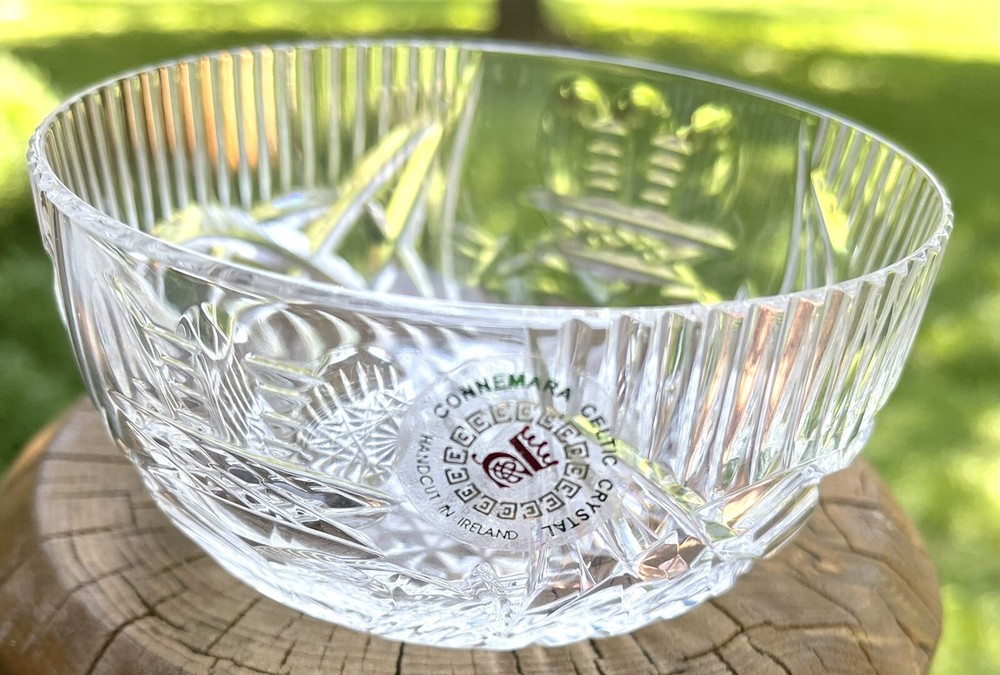 Connemara Celtic Crystal Demonstration Bowl. Handmade. 4” Diameter. Pristine.