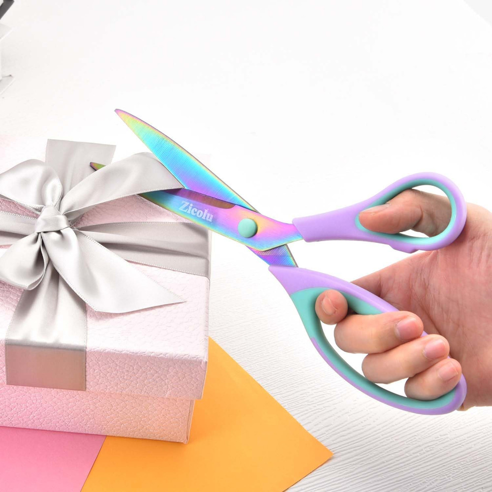 Craft Scissors Set of 3 pack, Sharp Rainbow Titanium Coating All Purpose Scis...