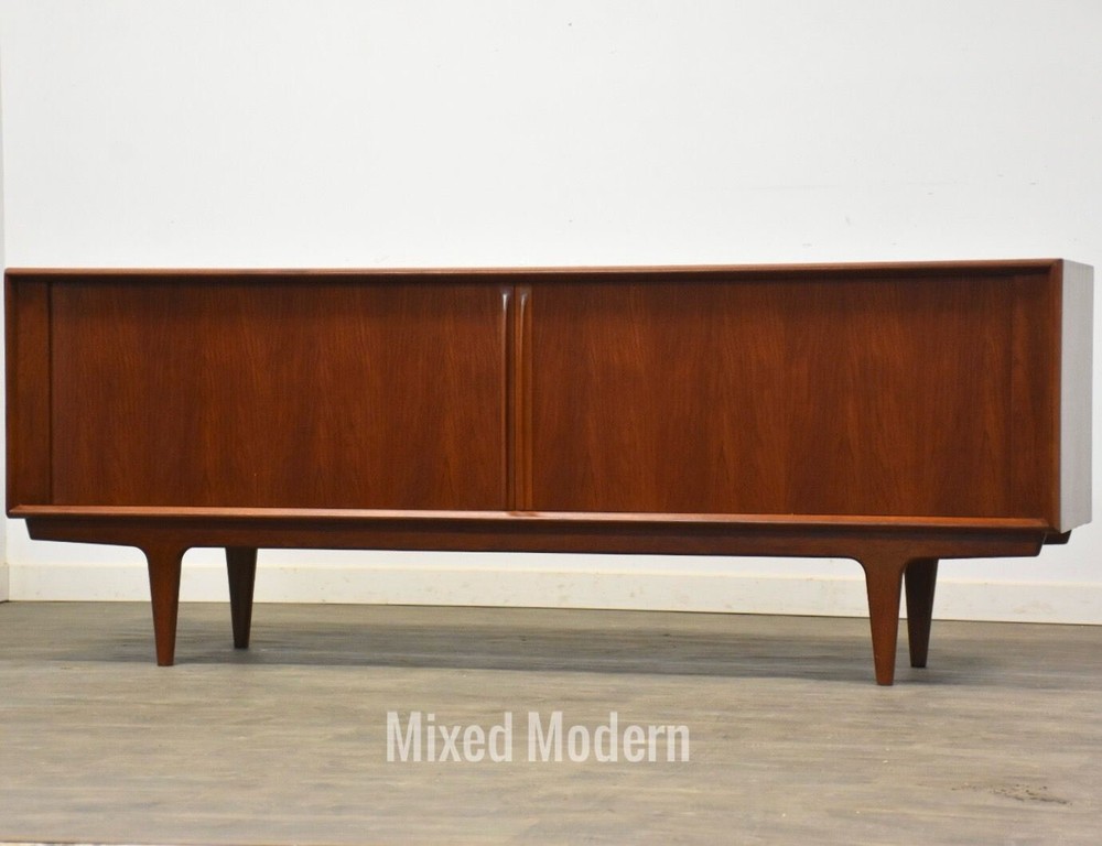 82” Refinished Bernhard Pedersen Teak Sideboard Credenza