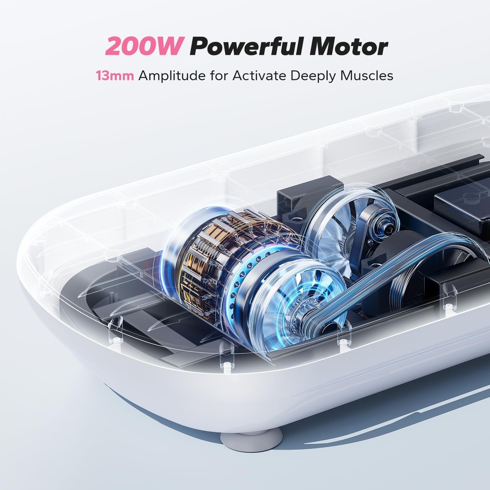 MERACH Vibration Plate Exercise Machine 440 Lb Capacity, Bluetooth, Pink