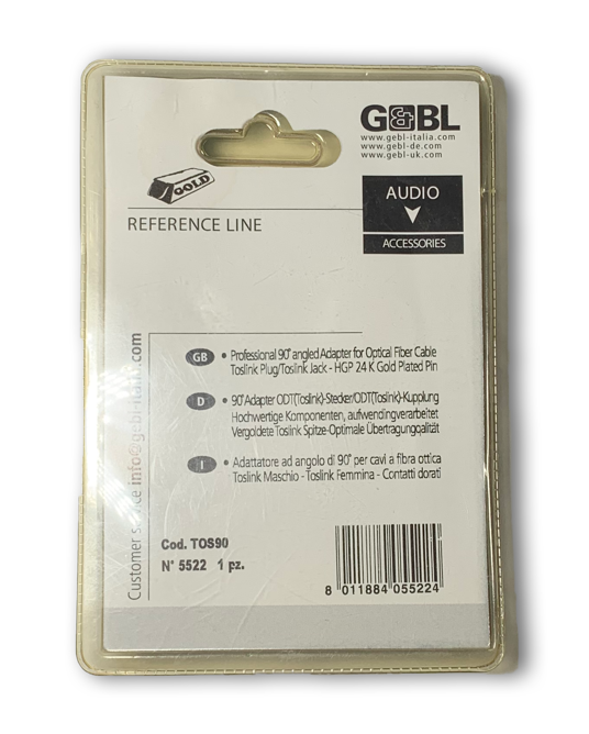 Optical Audio Cable Adapter - Right Angle Adapter For Connecting Toslink Optical