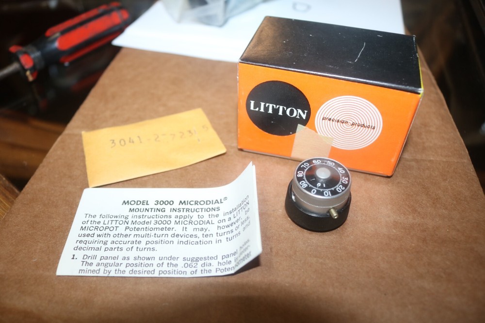 NOS Litton precision microdial dial counter potentiometer Model 3000