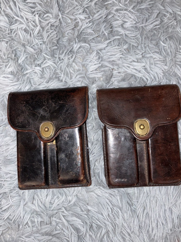 ORIGINAL Post WWII 1946 Dated US Colt 1911 Leather Magazine Pouch JQMD