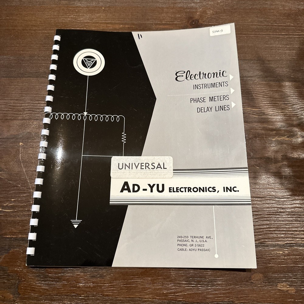 AD-YU Electronics Type 524A3 Digital Phase Meter Manual