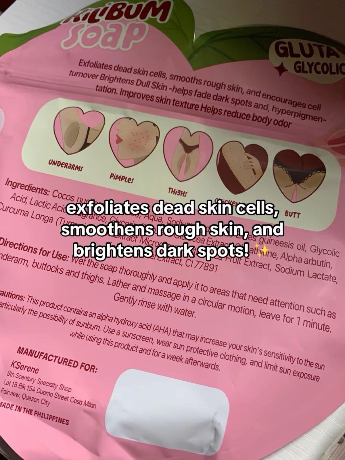 KSerene KiLiBUM Soap 70g x 3 Bars & Extra White Underarm Serum Cream 30ml SET