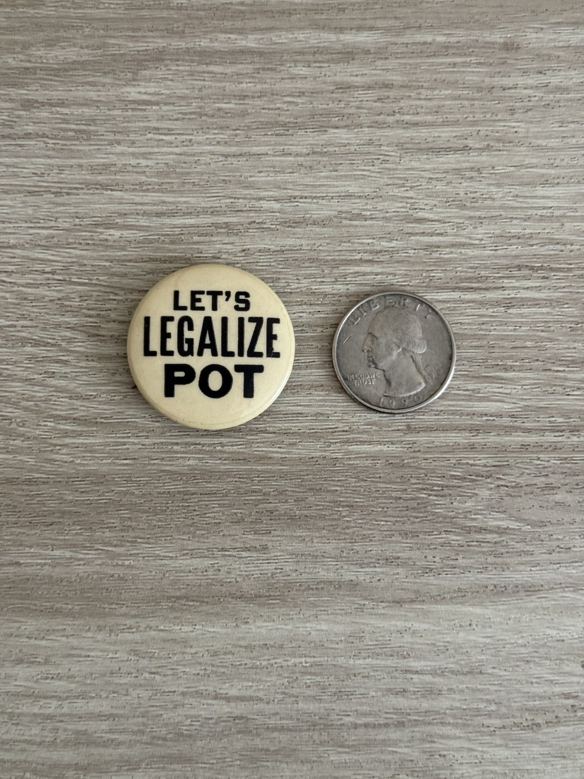 Let's Legalize Pot button Vintage Marijuana Hippie Counterculture 1960's pinback