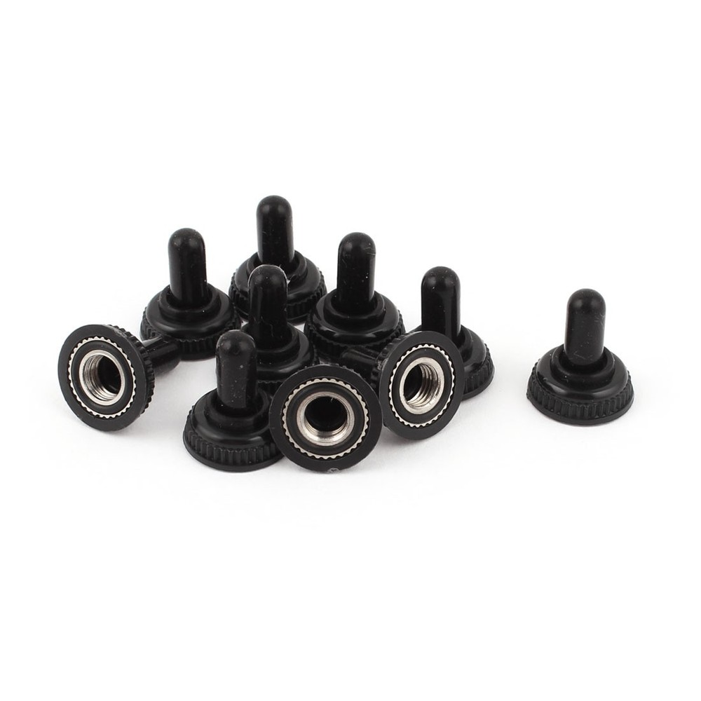 10Pack Mini Toggle Switch Waterproof Boot Rubber Cover Cap Black