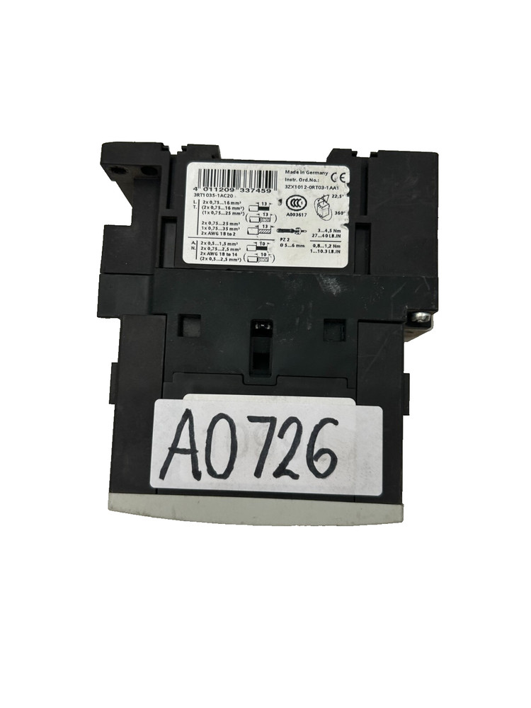 Siemens 3RT10351AC20 Motor Contactor