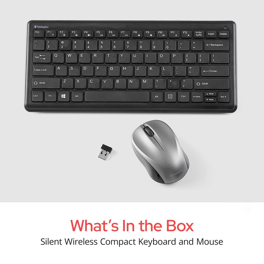 Verbatim Silent Wireless Compact Keyboard and Mouse Combo