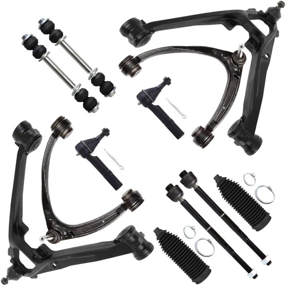 12x Front Upper Lower Control Arm Kit for 2007-2013 Escalade Chevy Silverado GMC