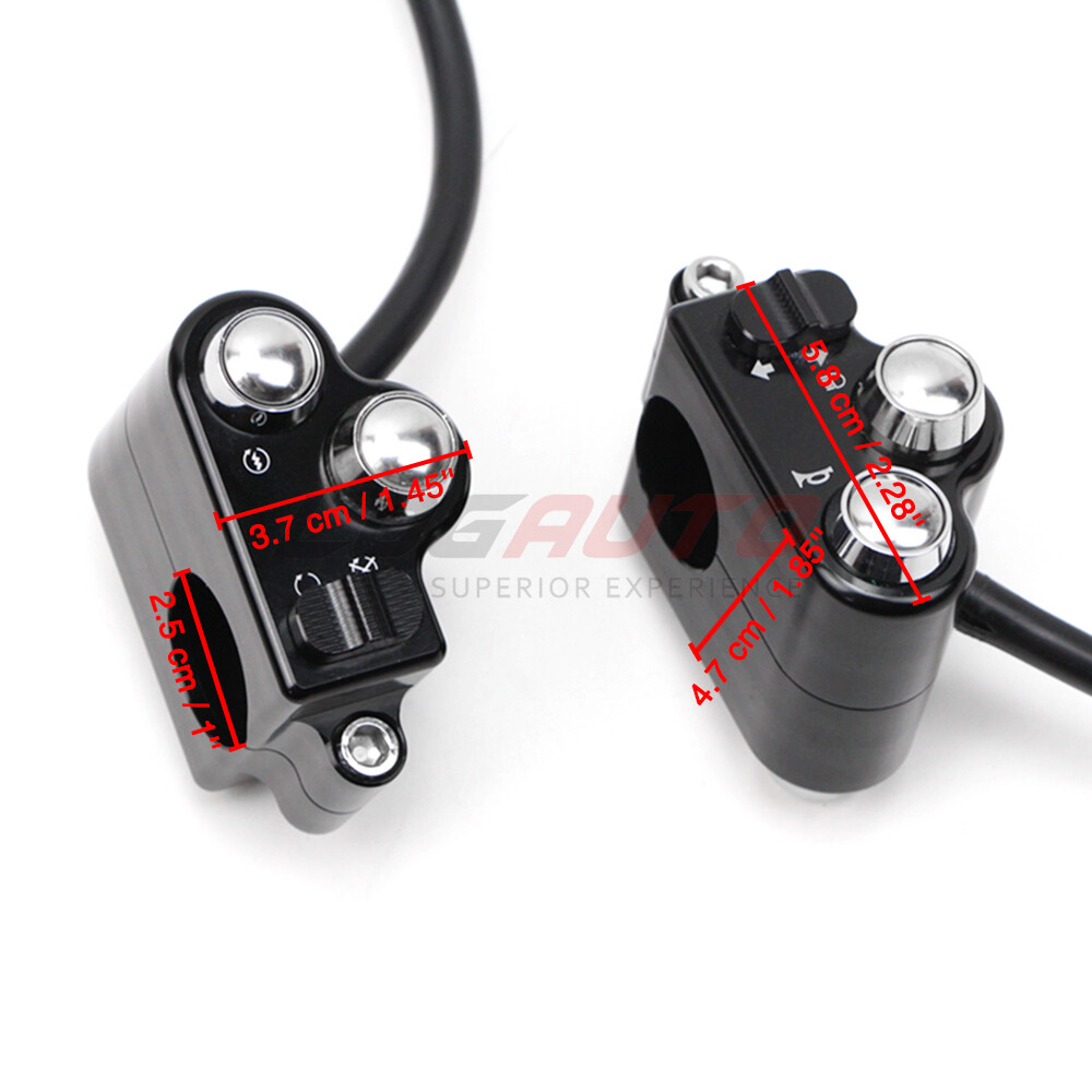 For Harley Universal 1'' Handlebar Control Switch Motorcycle Start Button Black