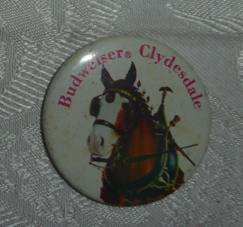 Vintage Budweiser Clydesdale Button