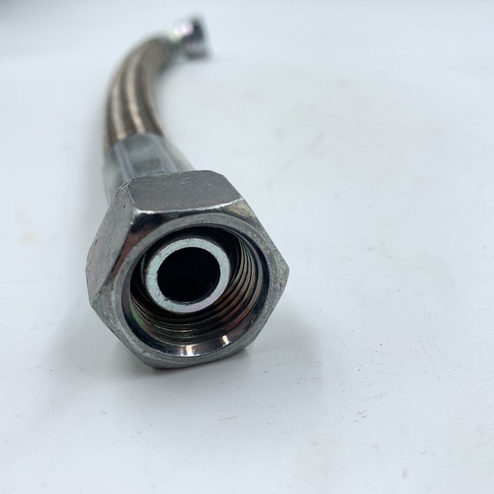 14" Braided Hose 1/2" Threaded Connections 90 Degree Angle