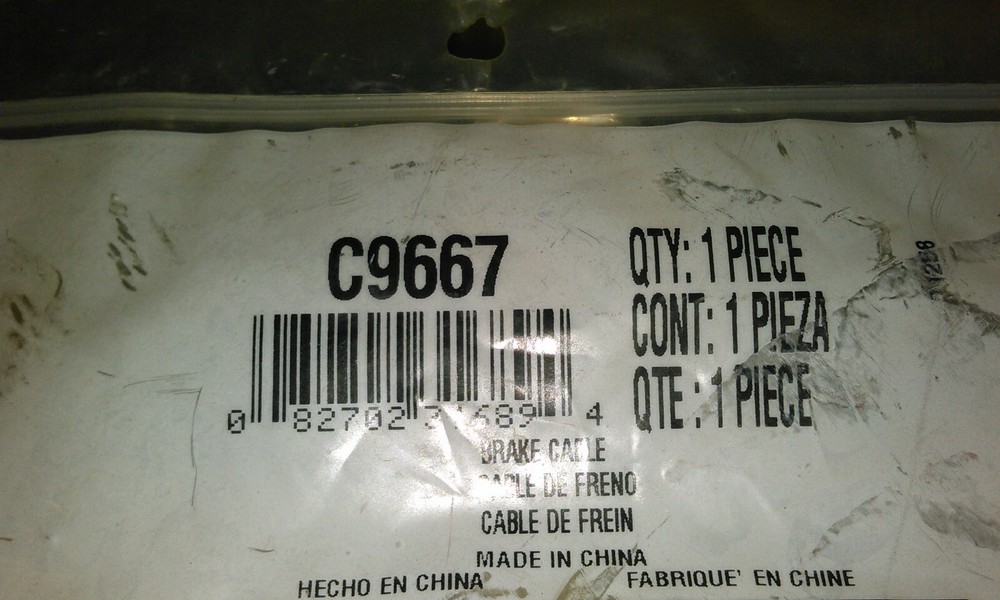 BRAKEWARE PARKING BRAKE CABLE C9667