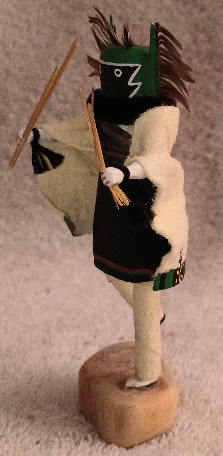 Two Miniature Hopi Kachinas Crow Mother And Bear Kachina Signed A.E. Lewis