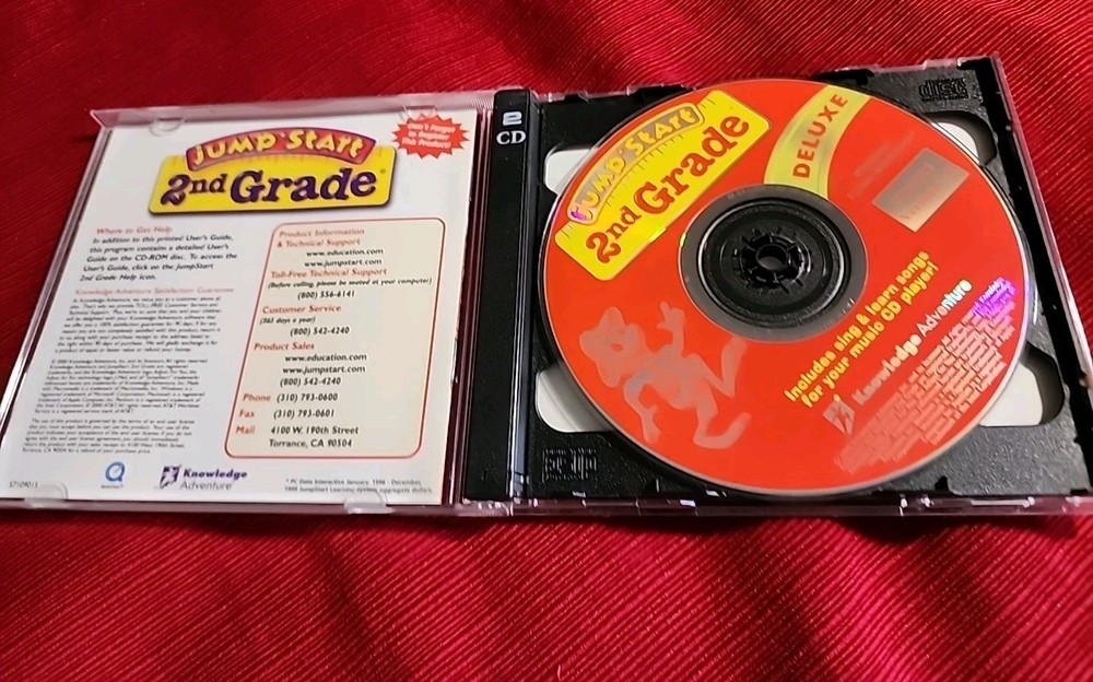 Jump Start 2nd Grade Users Guide PC CD ROM Computer game Windows 2 Deluxe