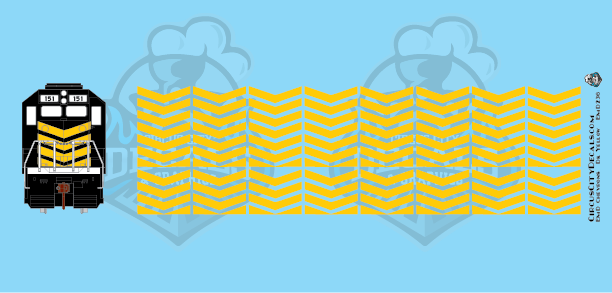 EMD Chevrons GP SD Dk Yellow Style 3 HO Scale Decals