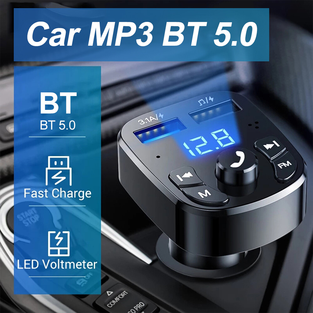 Car Fast Charger FM Transmitter Bluetooth 5.0 Handsfree Wireless Car Dual USB]⇑