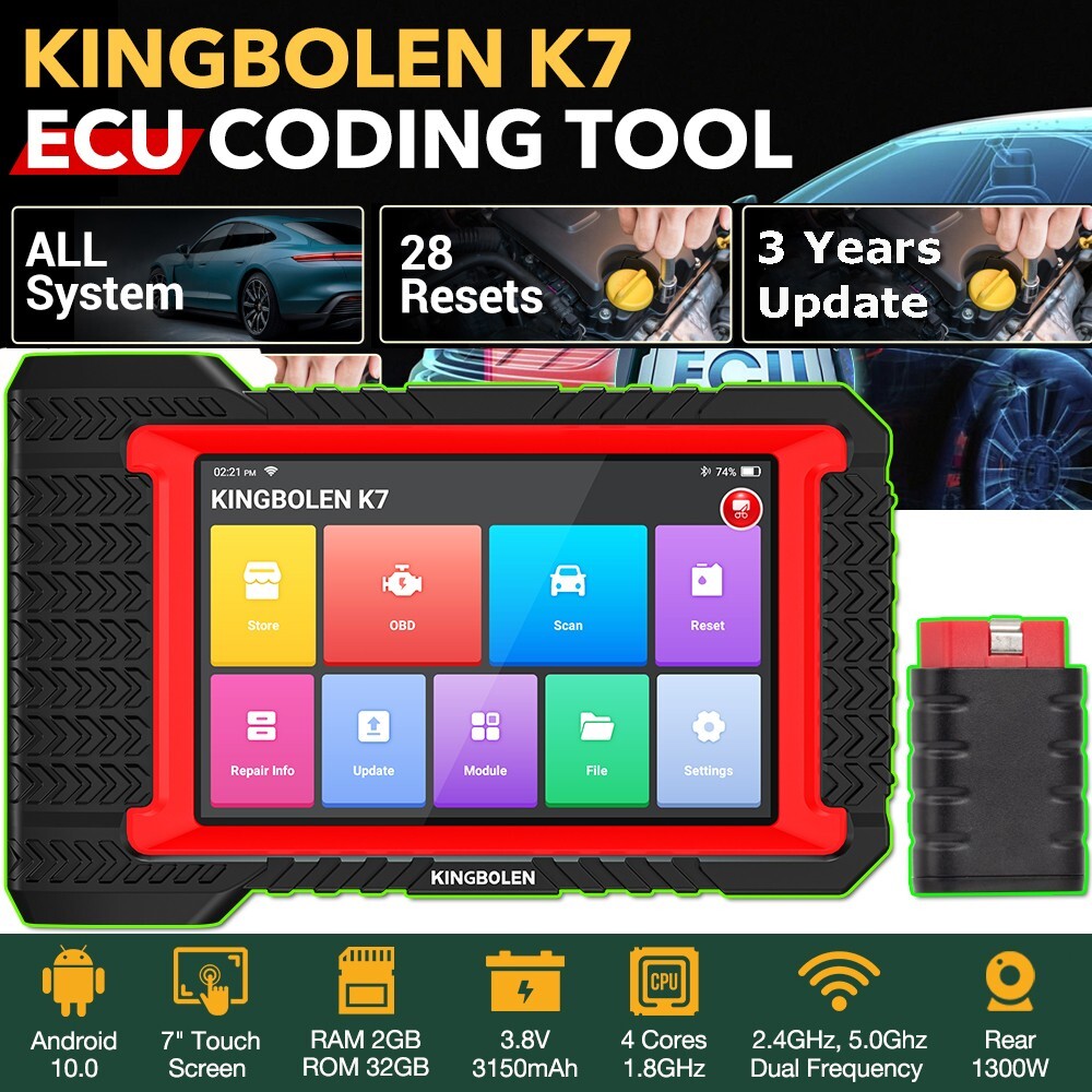 2024 KINGBOLEN K7 PRO Elite OBD2 Scanner Diagnostic Tool Key Coding All System