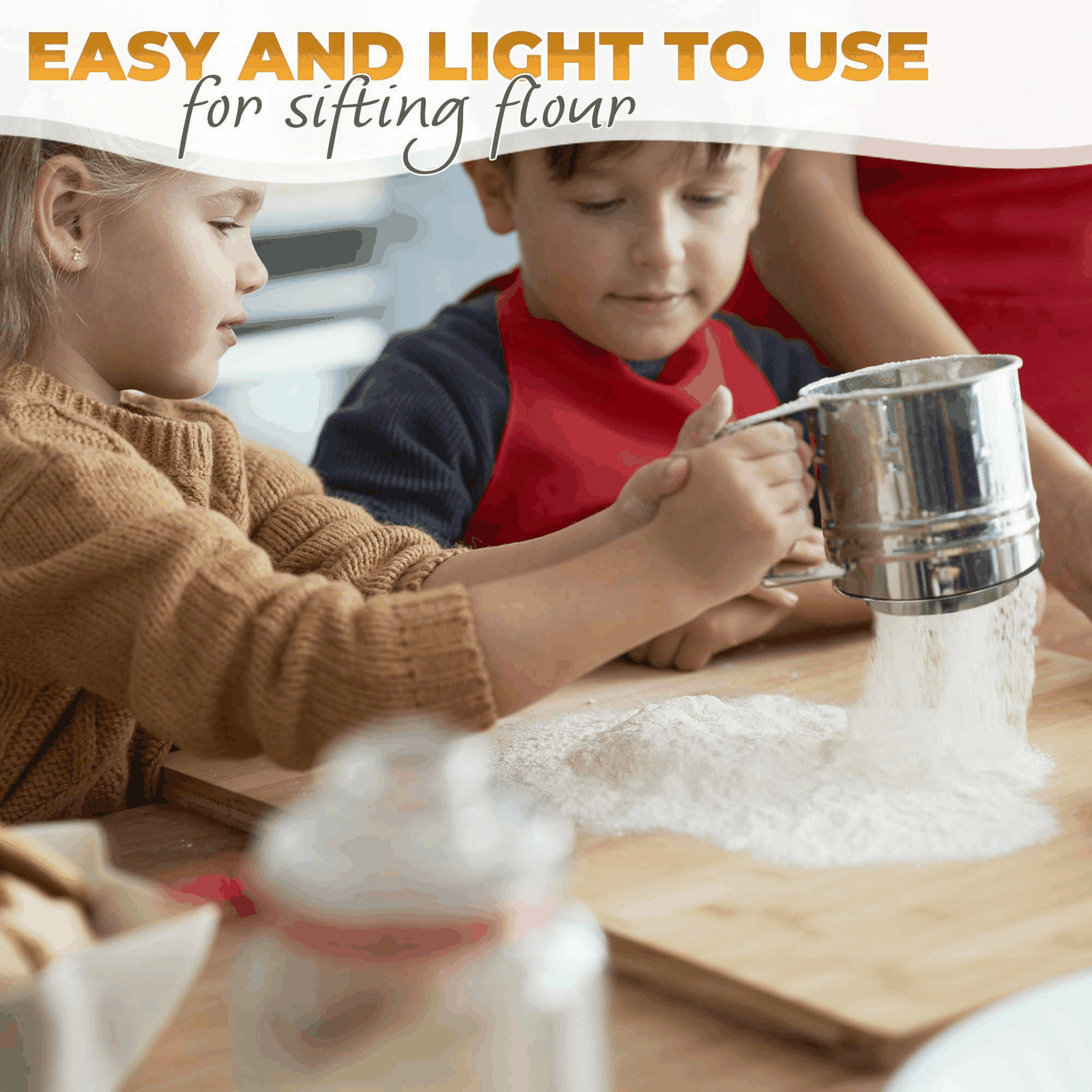 5 Cup Flour Sifter for Baking – Large Capacity Flour Sifter Stainless Steel