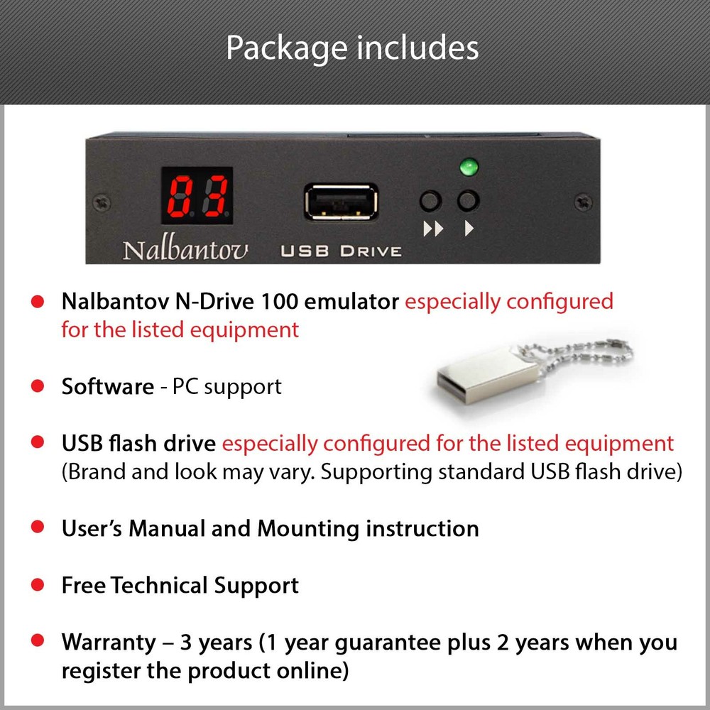Nalbantov USB Floppy Disk Emulator N-Drive 100 for Roland E66, E68, E86, E96