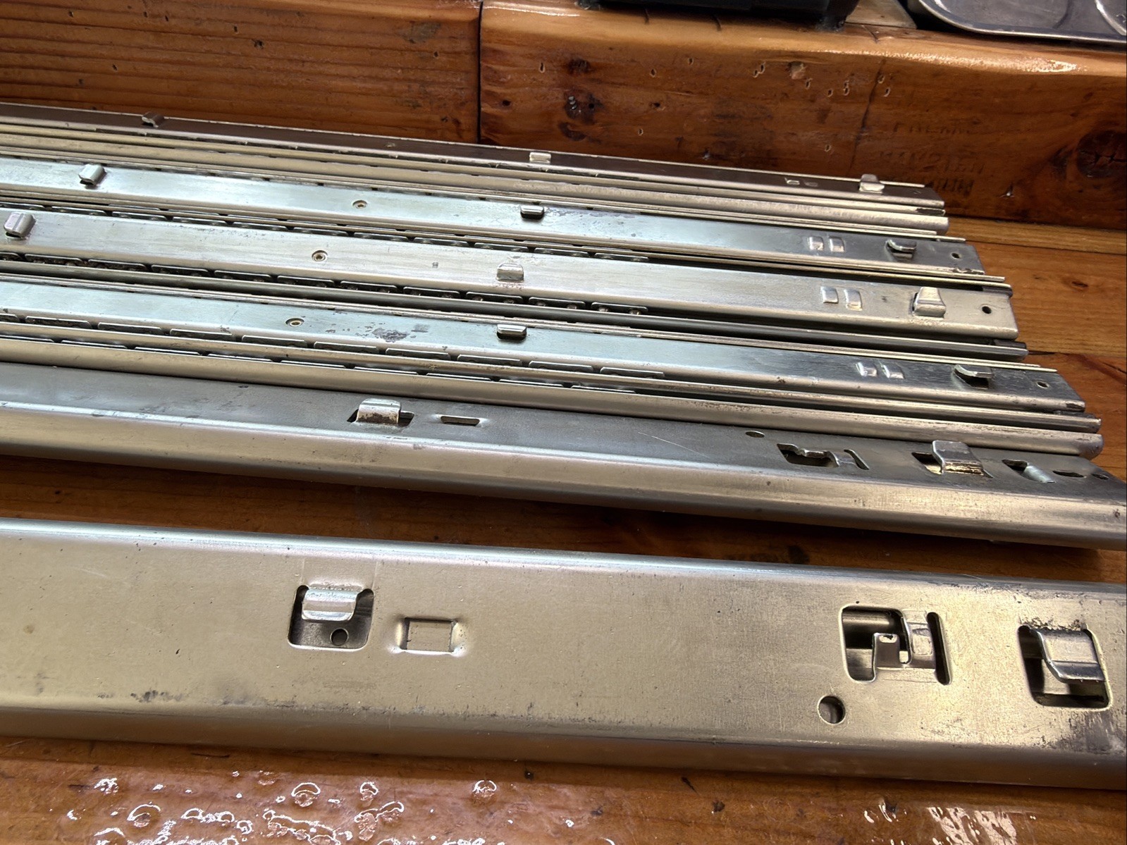 Snap On Tool Box Drawer Slides, Complete, Used, Fits KRL, 22” Long,Ball Bearing