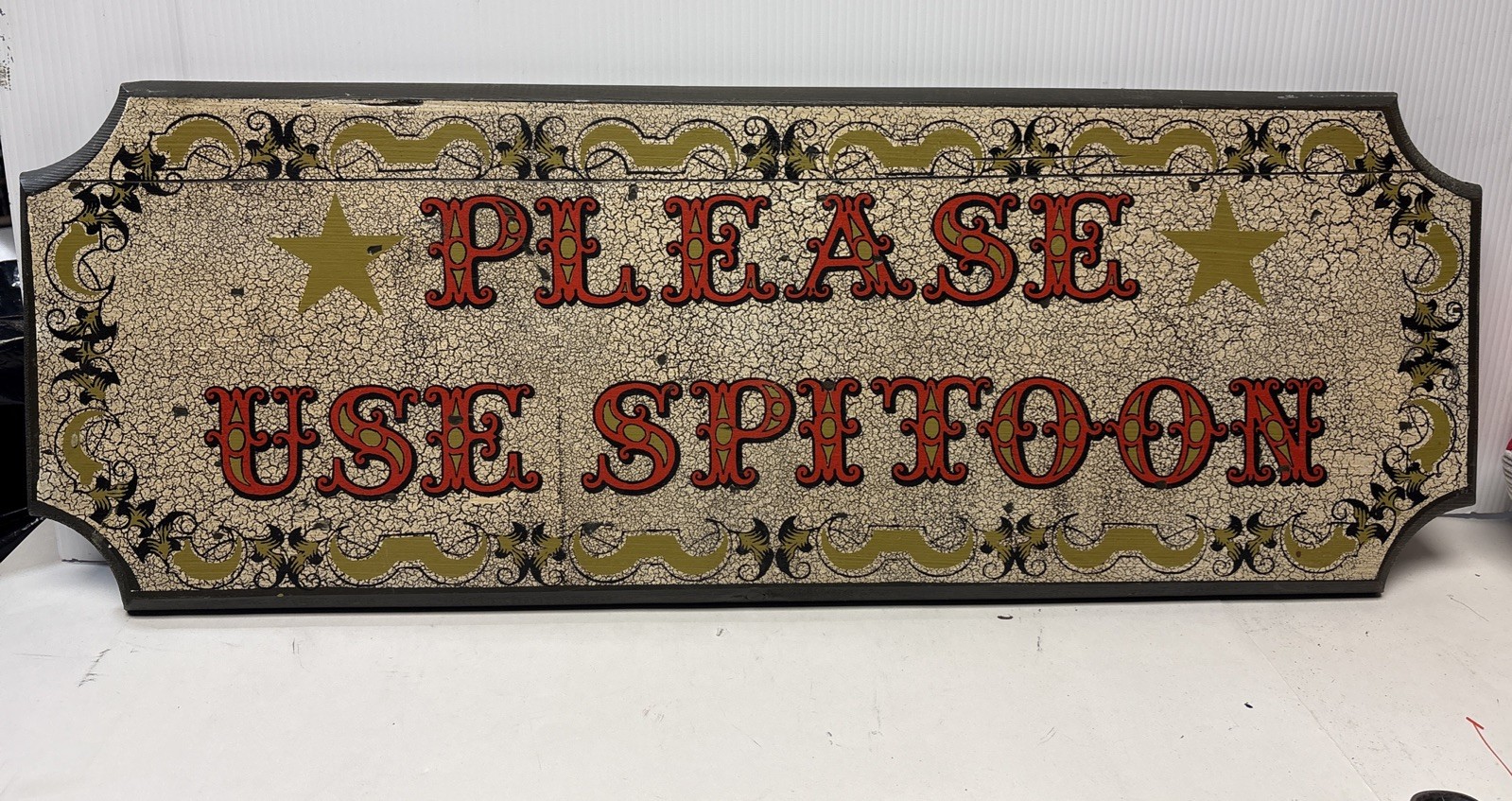 George Nathan Associates P70 Please Use The Spitoon Wood Sign Vintage 30”x11.5”